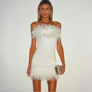 Bronx and Banco Lola Blanc Mini Feather Dress